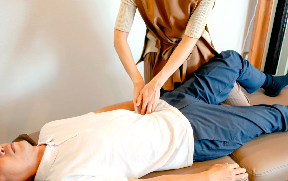 前面の施術（仰向け〜施術）